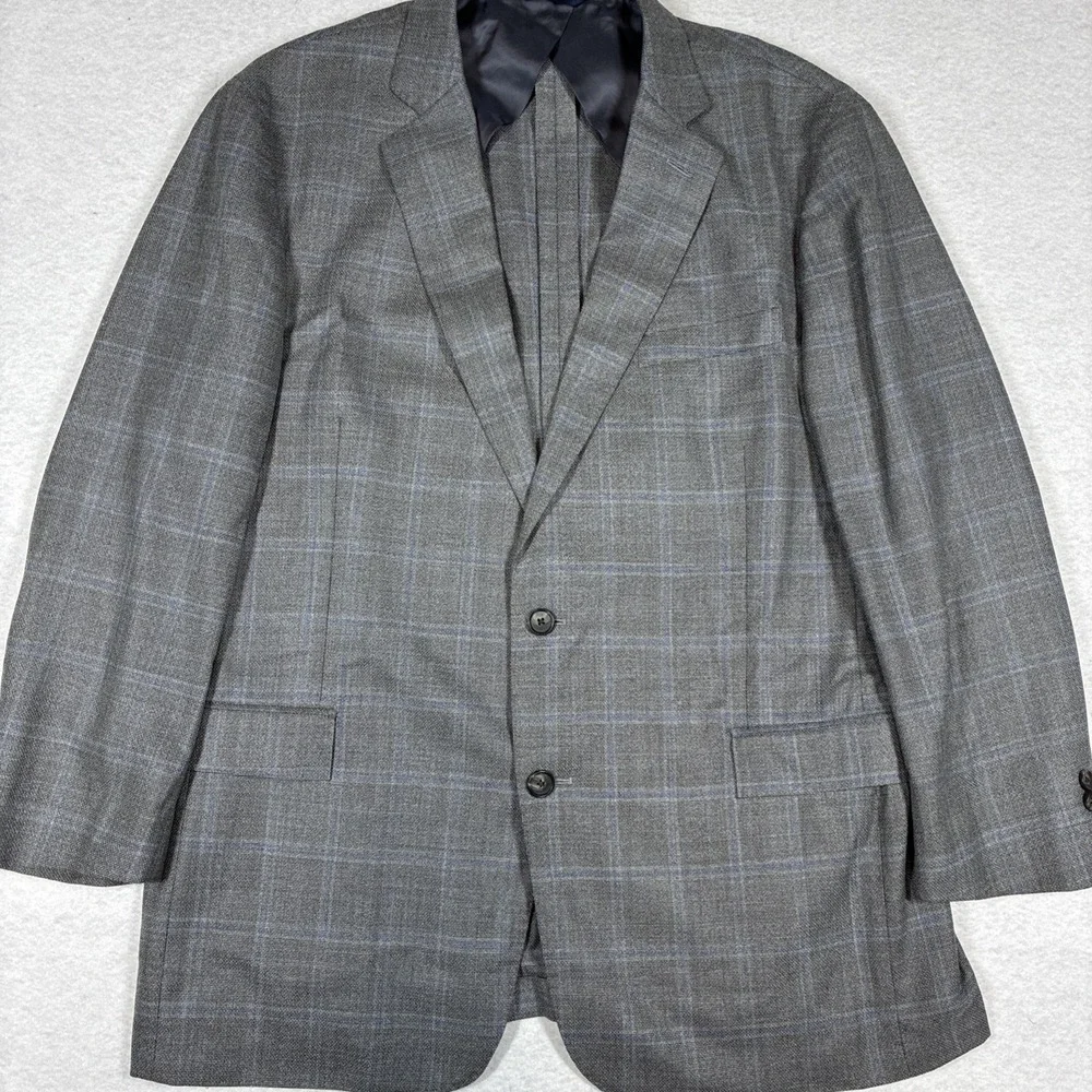 Brooks Brothers Regent Sit Jacket Unstructure 44R Gray Windowpane Reda Wool FLAW
